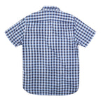 TOMMY HILFIGER Mens Blue & Navy Check Shirt M Button Down Short Sleeve Casual