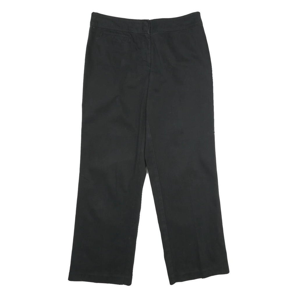 TOMMY HILFIGER Womens Cotton Blend Black Regular Straight Trousers W32 L30