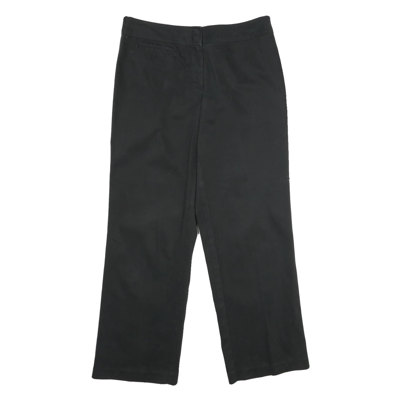 TOMMY HILFIGER Womens Cotton Blend Black Regular Straight Trousers W32 L30