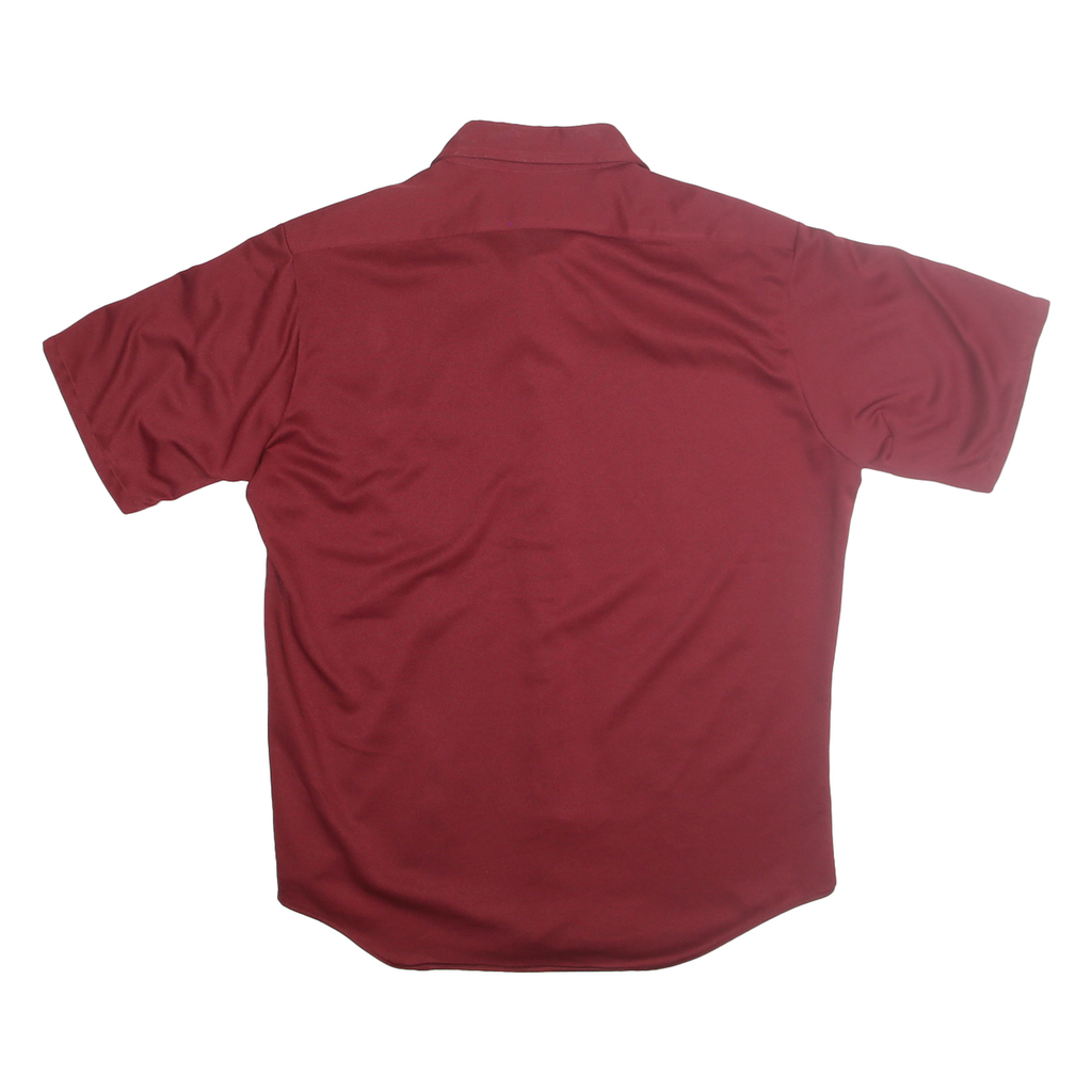 RICHMAN BROTHERS Mens Maroon Plain Shirt M Short Sleeve Button Collar