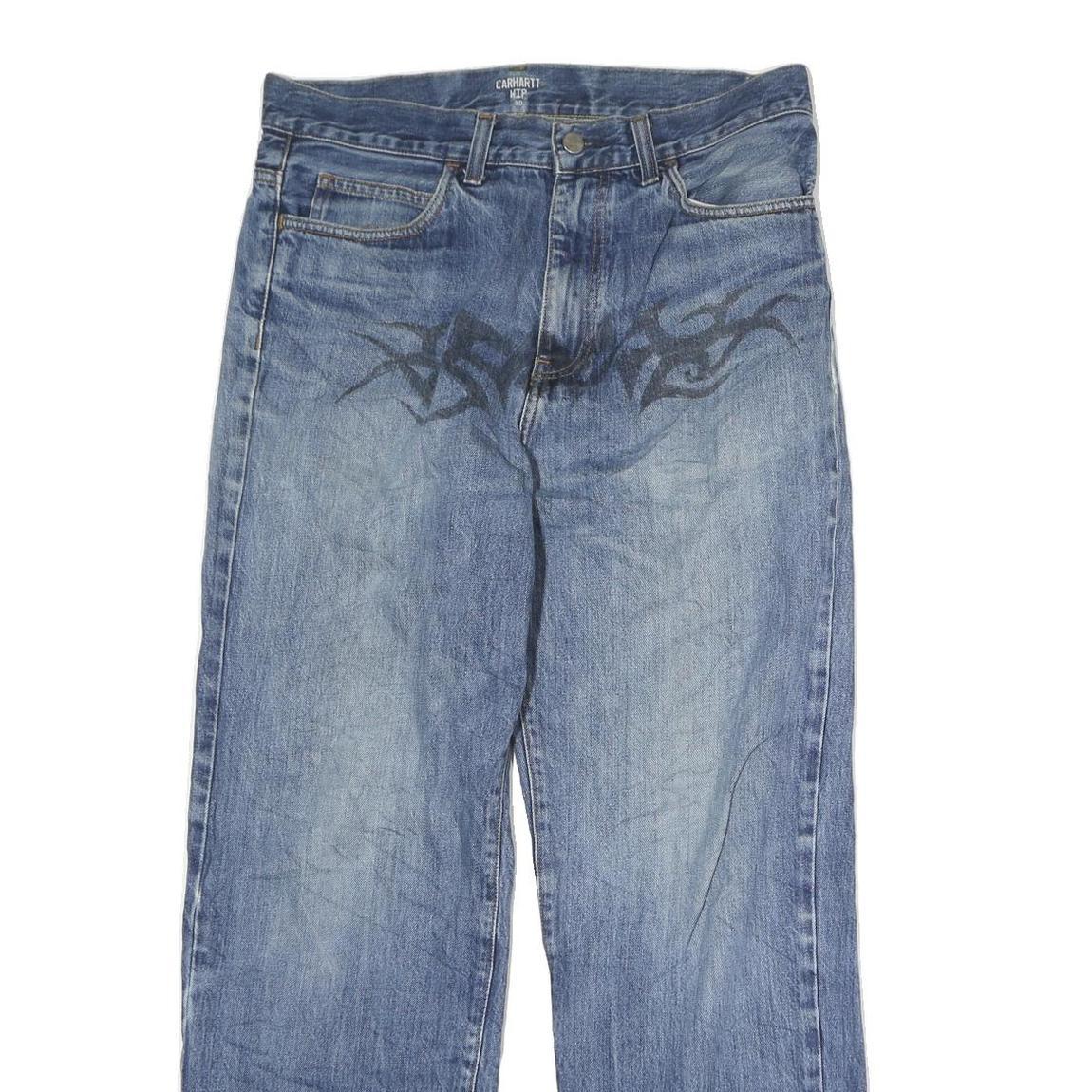 CARHARTT WIP Mens Relaxed Blue Denim Light W32 L32 Cotton Jeans Zip