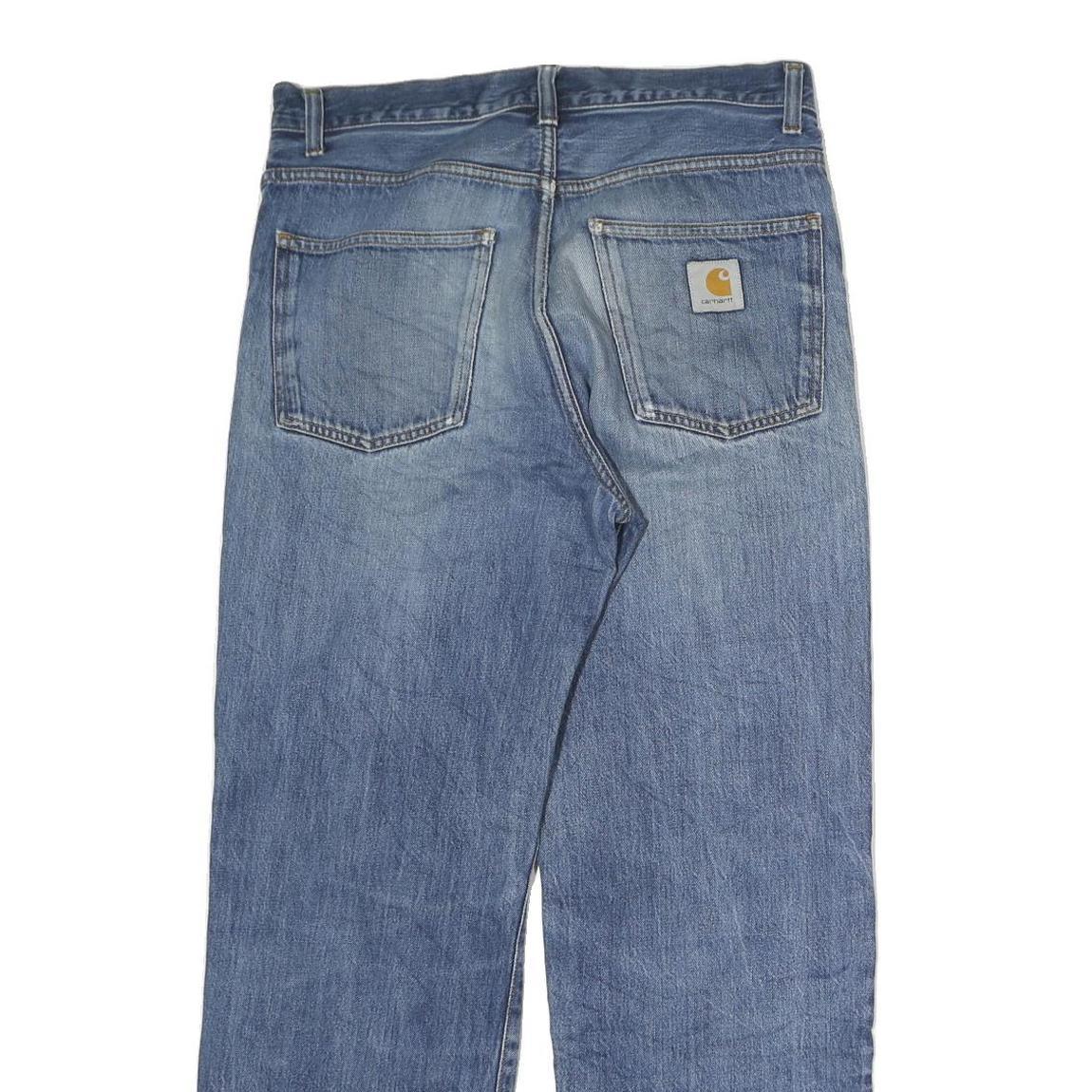 CARHARTT WIP Mens Relaxed Blue Denim Light W32 L32 Cotton Jeans Zip
