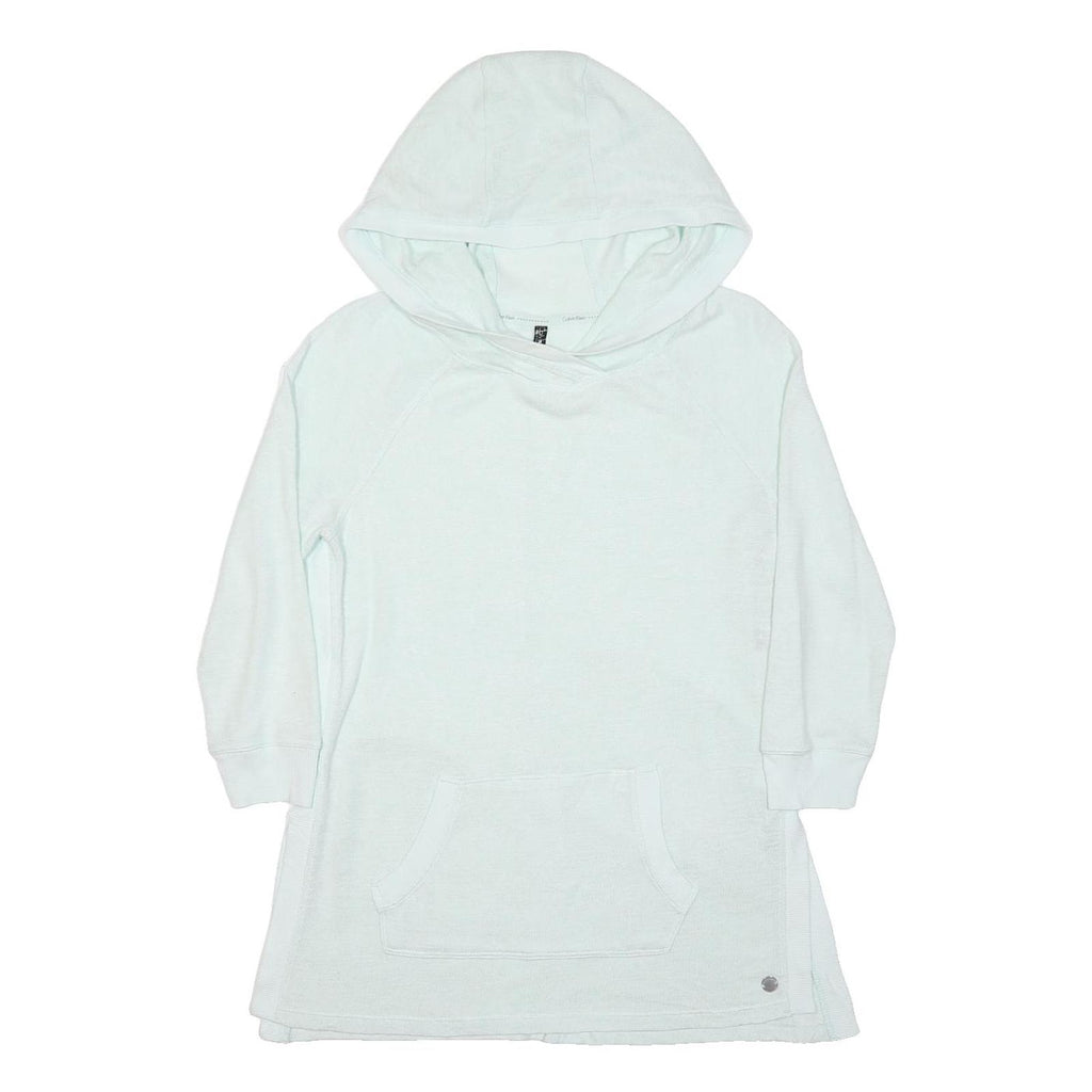 CALVIN KLEIN Womens White Plain Hoodie Pullover Basic Knit S Comfortable Casual