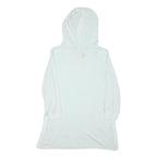 CALVIN KLEIN Womens White Plain Hoodie Pullover Basic Knit S Comfortable Casual