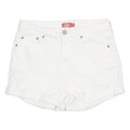 DICKIES Turn Up Womens Denim Shorts White S W28