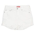 DICKIES Turn Up Womens Denim Shorts White S W28