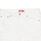DICKIES Turn Up Womens Denim Shorts White S W28