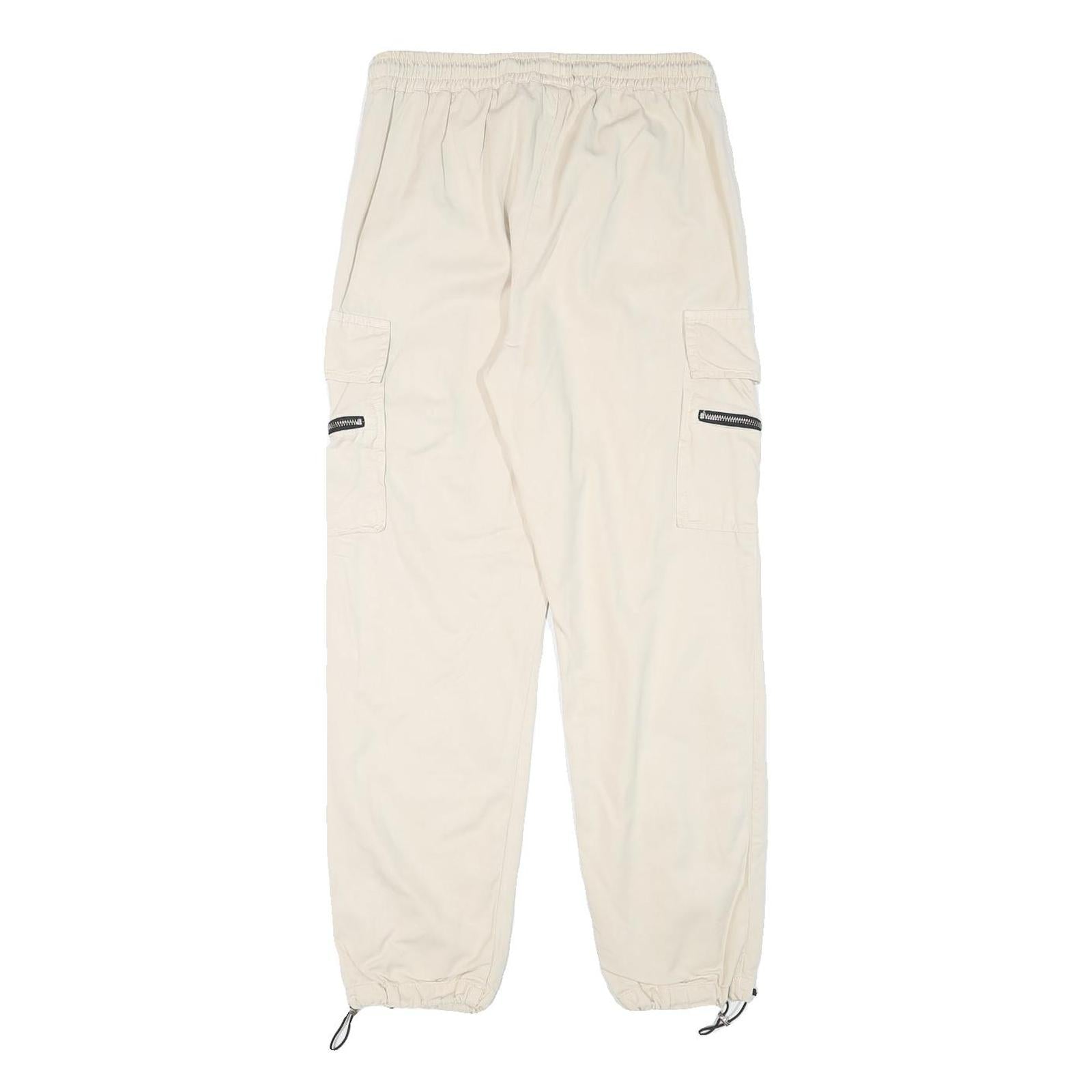 TALLY WEIJL Womens Cotton Blend Beige Relaxed Cargo Drawstring Trousers W28 L27