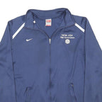 NIKE Mens Navy Blue Track Jacket L Polyester Plain Zip Sportswear