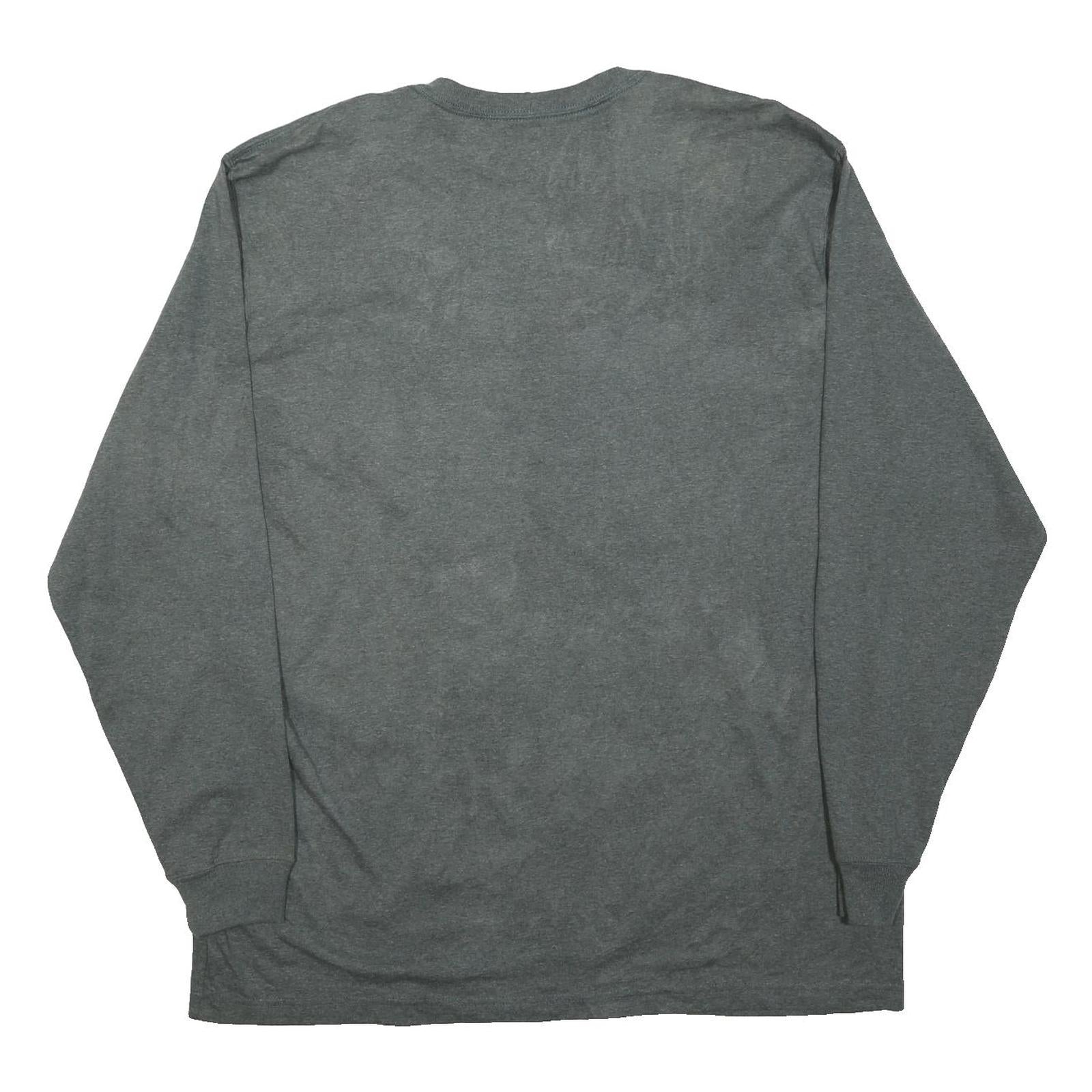 CARHARTT Mens Grey Long Sleeve T-Shirt XL Crew Neck Cotton Blend Pocket Logo