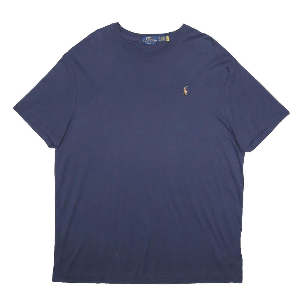 POLO RALPH LAUREN Mens Blue Classic T-Shirt XL Short Sleeve Crew Neck Cotton