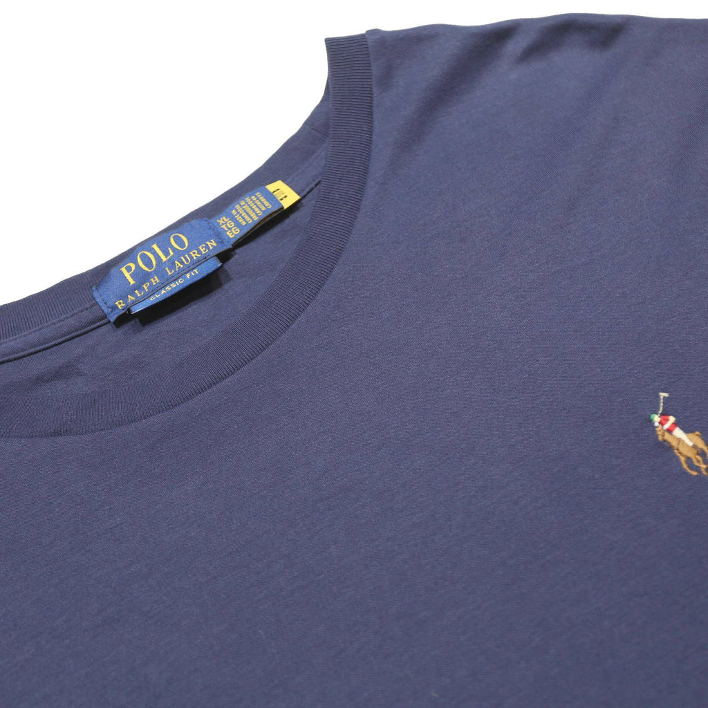 POLO RALPH LAUREN Mens Blue Classic T-Shirt XL Short Sleeve Crew Neck Cotton