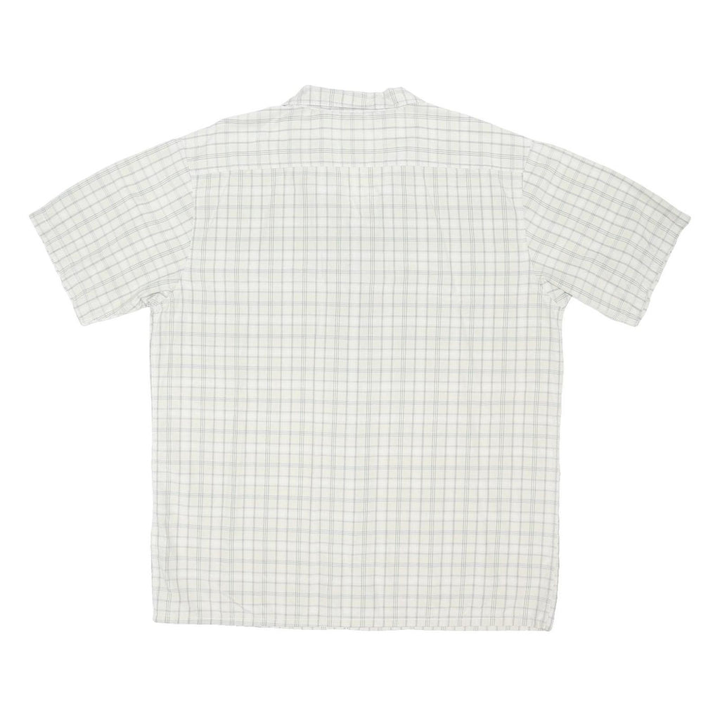 DICKIES Mens White Check Cotton Blend Shirt XL Workwear Casual Button Down