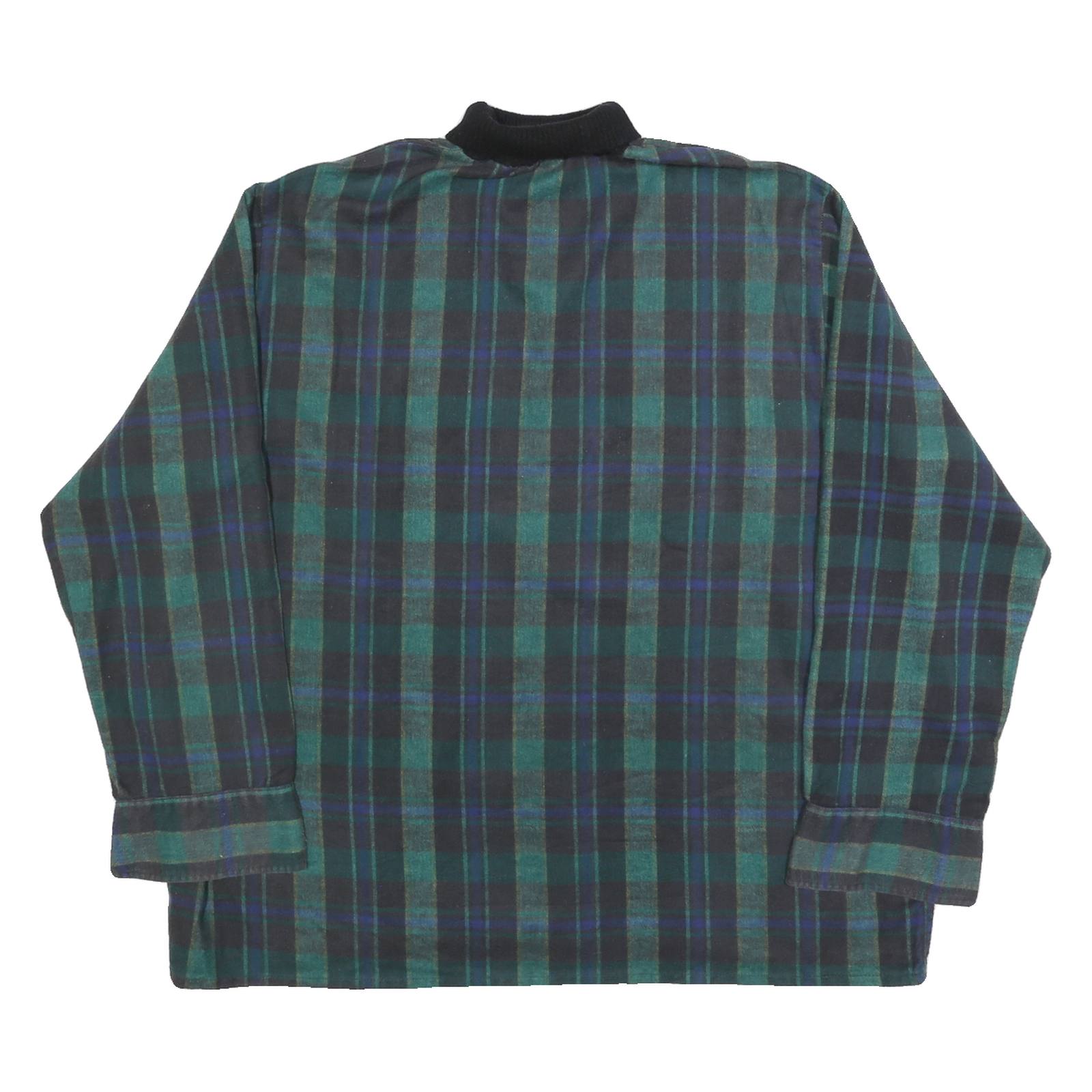 Womens Green & Black Check Pattern Pullover Jumper V-Neck Polyester 2XL