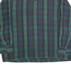 Womens Green & Black Check Pattern Pullover Jumper V-Neck Polyester 2XL