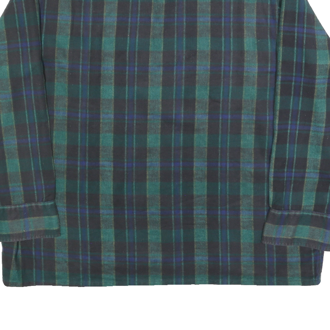 Womens Green & Black Check Pattern Pullover Jumper V-Neck Polyester 2XL