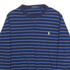 POLO RALPH LAUREN Mens Blue & Navy Stripe Crew Neck S Cotton Blend Sweatshirt