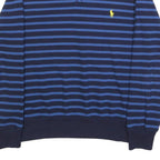 POLO RALPH LAUREN Mens Blue & Navy Stripe Crew Neck S Cotton Blend Sweatshirt