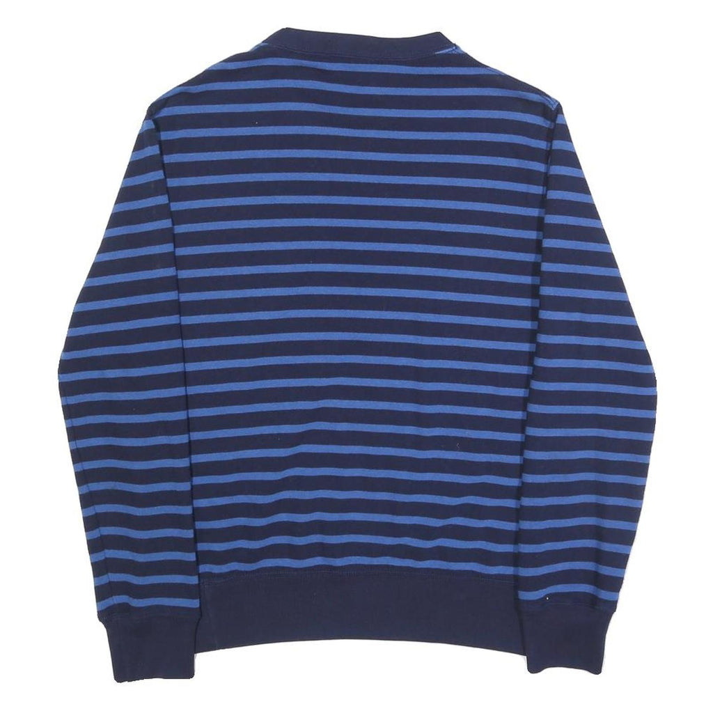 POLO RALPH LAUREN Mens Blue & Navy Stripe Crew Neck S Cotton Blend Sweatshirt