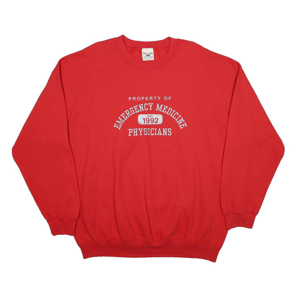 OARSMAN Mens Red Emergency Medicine Print Crew Neck XL Sweatshirt Casual Cotton
