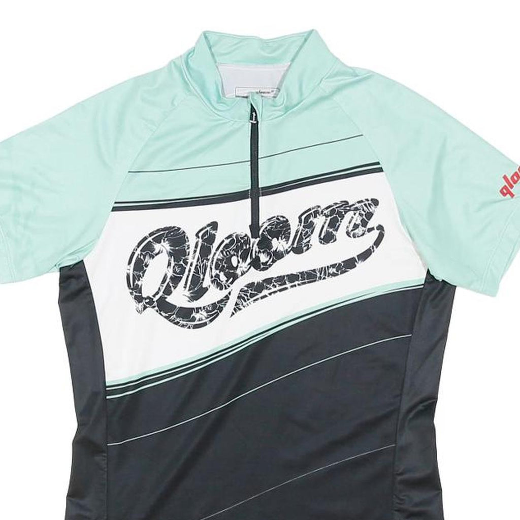 QLOOM Mens Mint Green & Black Modern T-Shirt S Short Sleeve Crew Neck Zipper