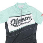 QLOOM Mens Mint Green & Black Modern T-Shirt S Short Sleeve Crew Neck Zipper