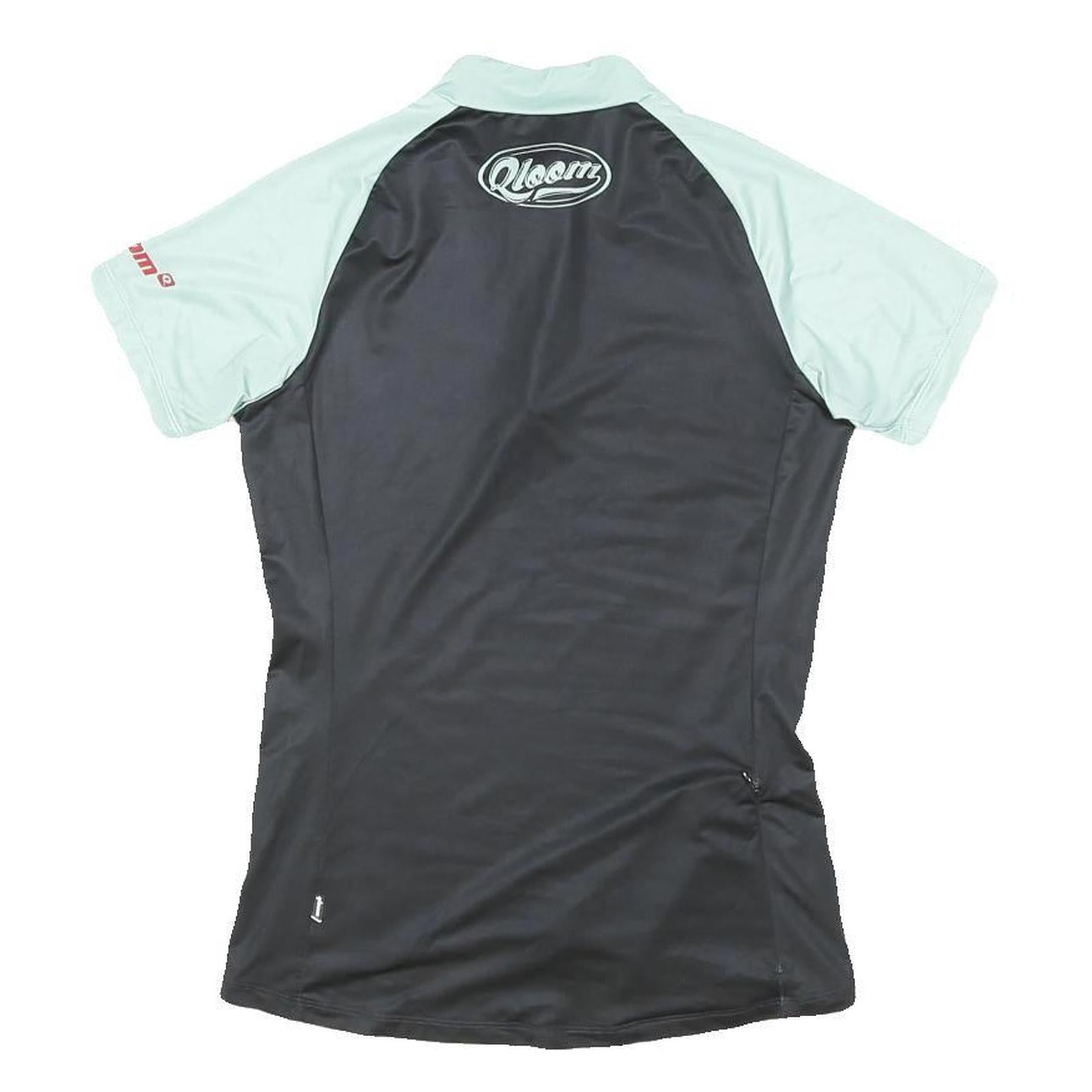 QLOOM Mens Mint Green & Black Modern T-Shirt S Short Sleeve Crew Neck Zipper