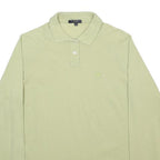 BURBERRY Womens Pale Green Long Sleeve Plain M Cotton Blend Polo Shirt