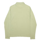 BURBERRY Womens Pale Green Long Sleeve Plain M Cotton Blend Polo Shirt