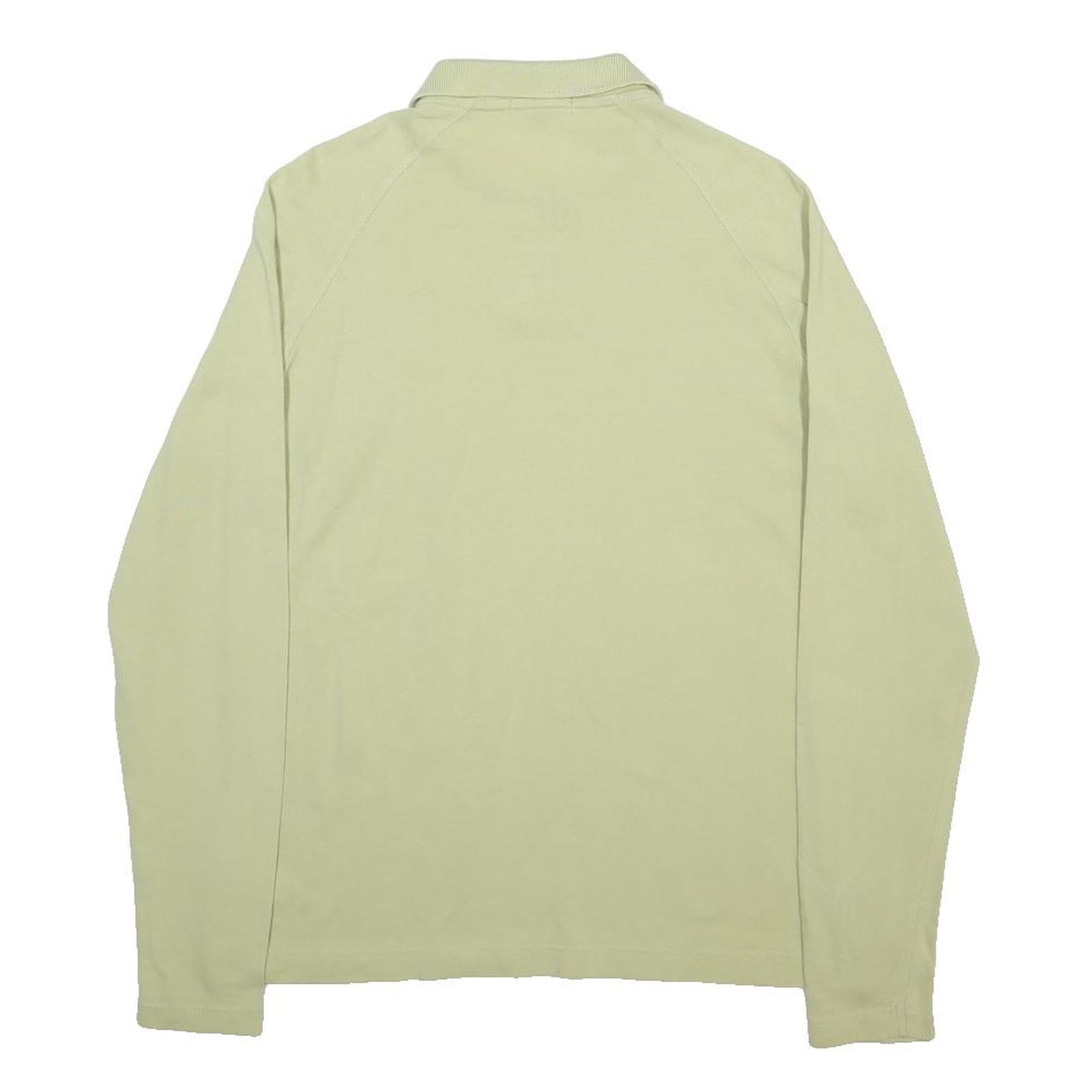 BURBERRY Womens Pale Green Long Sleeve Plain M Cotton Blend Polo Shirt