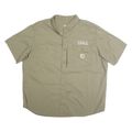 CARHARTT Mens Beige Cotton Blend Short Sleeve Work Shirt 2XL Holt Ag Solutions