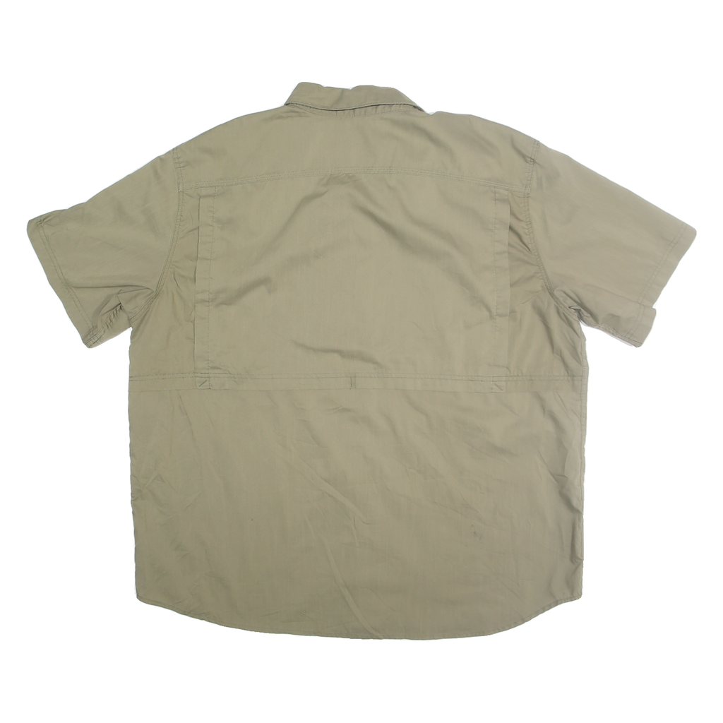 CARHARTT Mens Beige Cotton Blend Short Sleeve Work Shirt 2XL Holt Ag Solutions