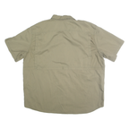 CARHARTT Mens Beige Cotton Blend Short Sleeve Work Shirt 2XL Holt Ag Solutions