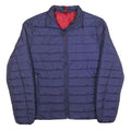 POLO STYLE Mens Blue & Red Lightweight Zip Jacket M Polyester Puffer Stylish