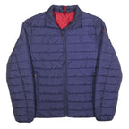 POLO STYLE Mens Blue & Red Lightweight Zip Jacket M Polyester Puffer Stylish