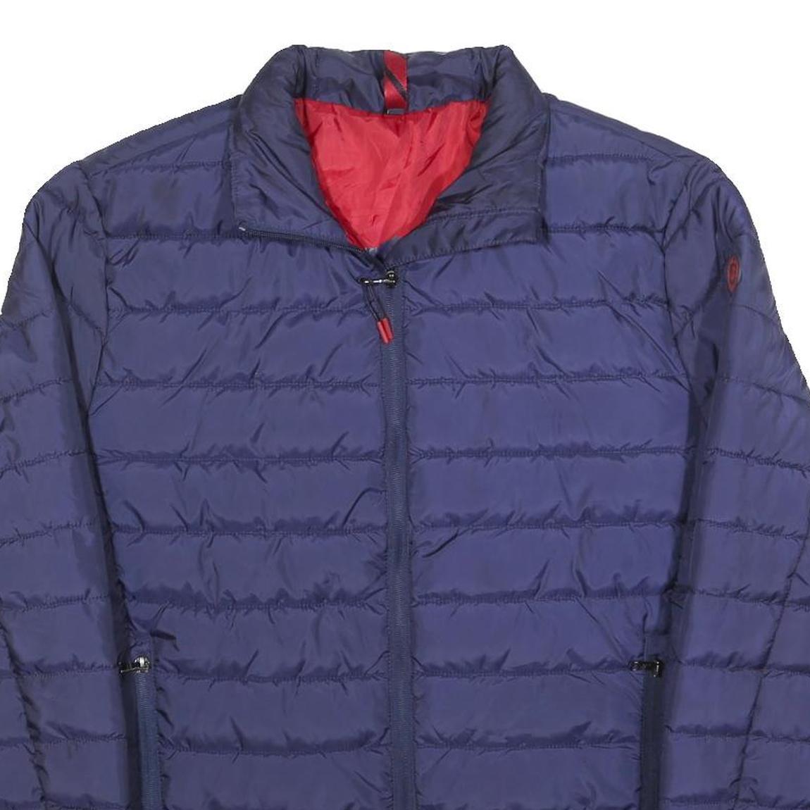 POLO STYLE Mens Blue & Red Lightweight Zip Jacket M Polyester Puffer Stylish