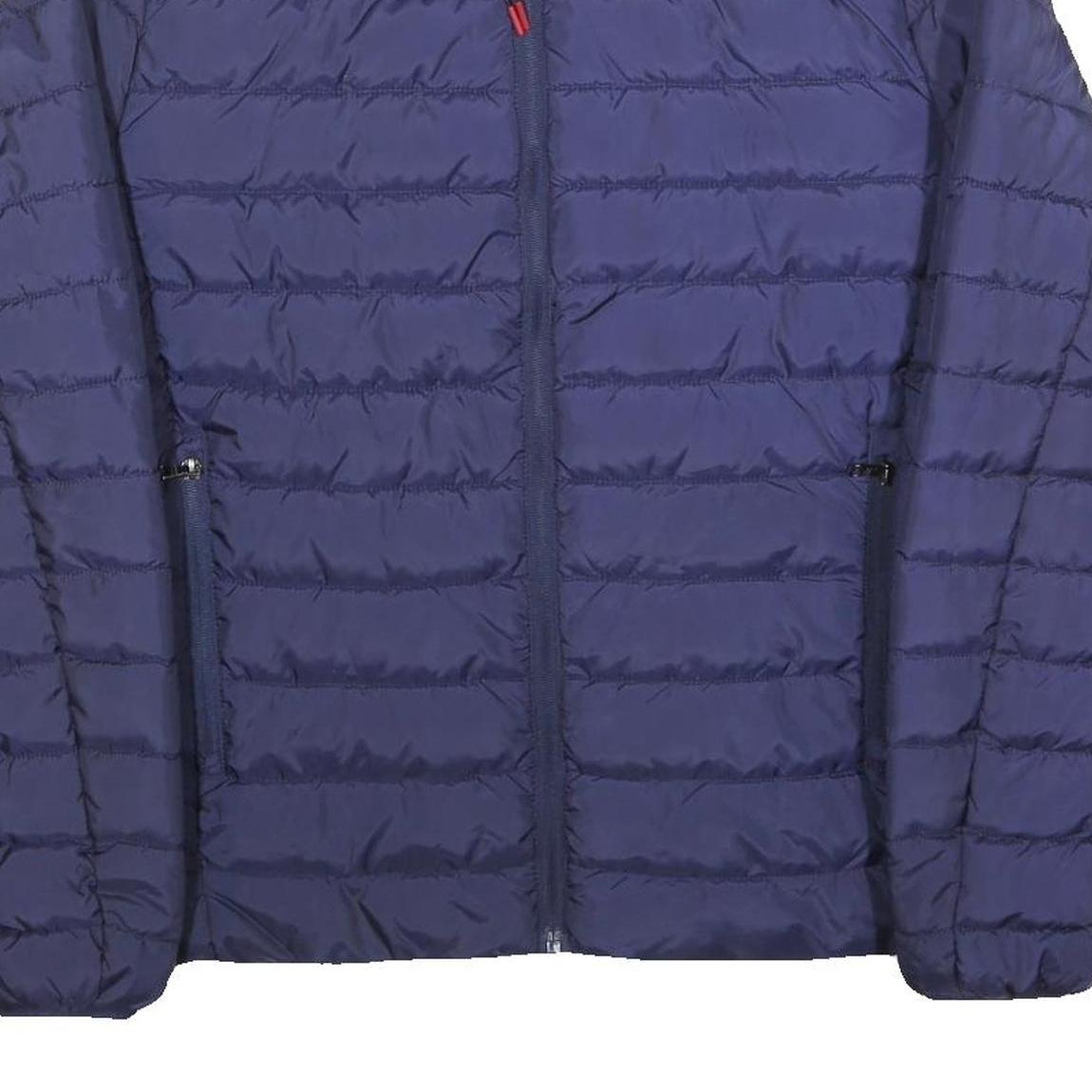 POLO STYLE Mens Blue & Red Lightweight Zip Jacket M Polyester Puffer Stylish