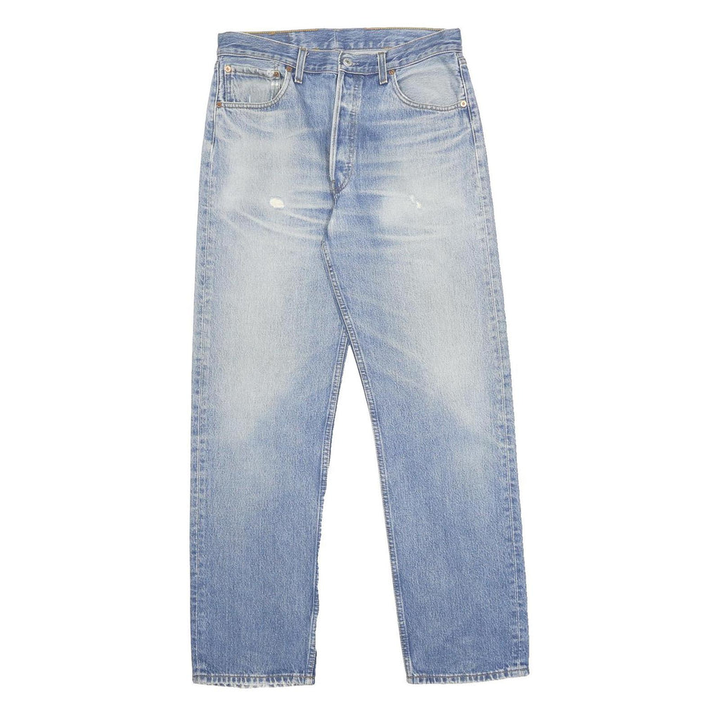 LEVI'S 501 Mens Blue Regular Straight Denim Cotton Medium W34 L32 Classic Fit