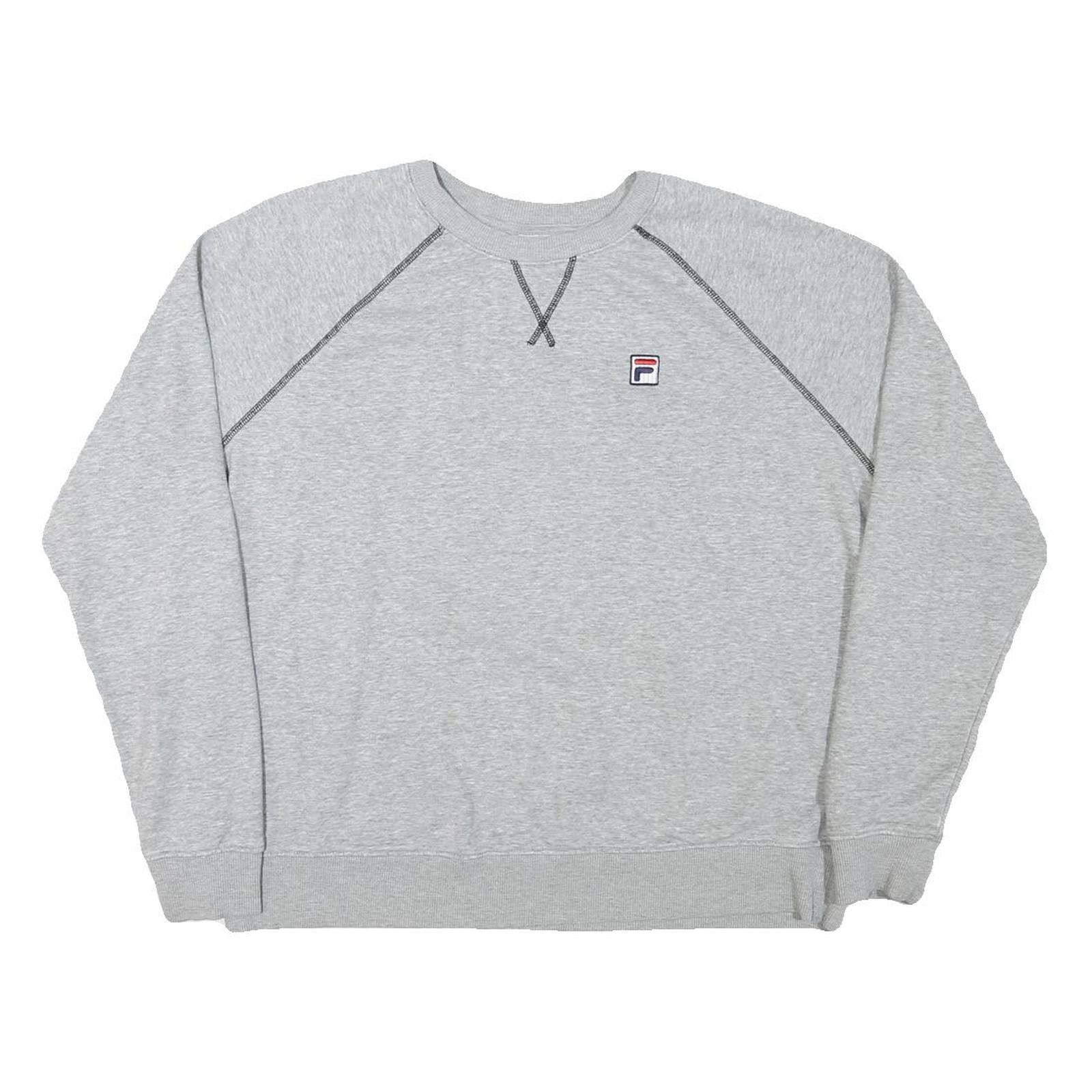 FILA Womens Grey Crew Neck 2XL Cotton Blend Pullover Sweatshirt Casual