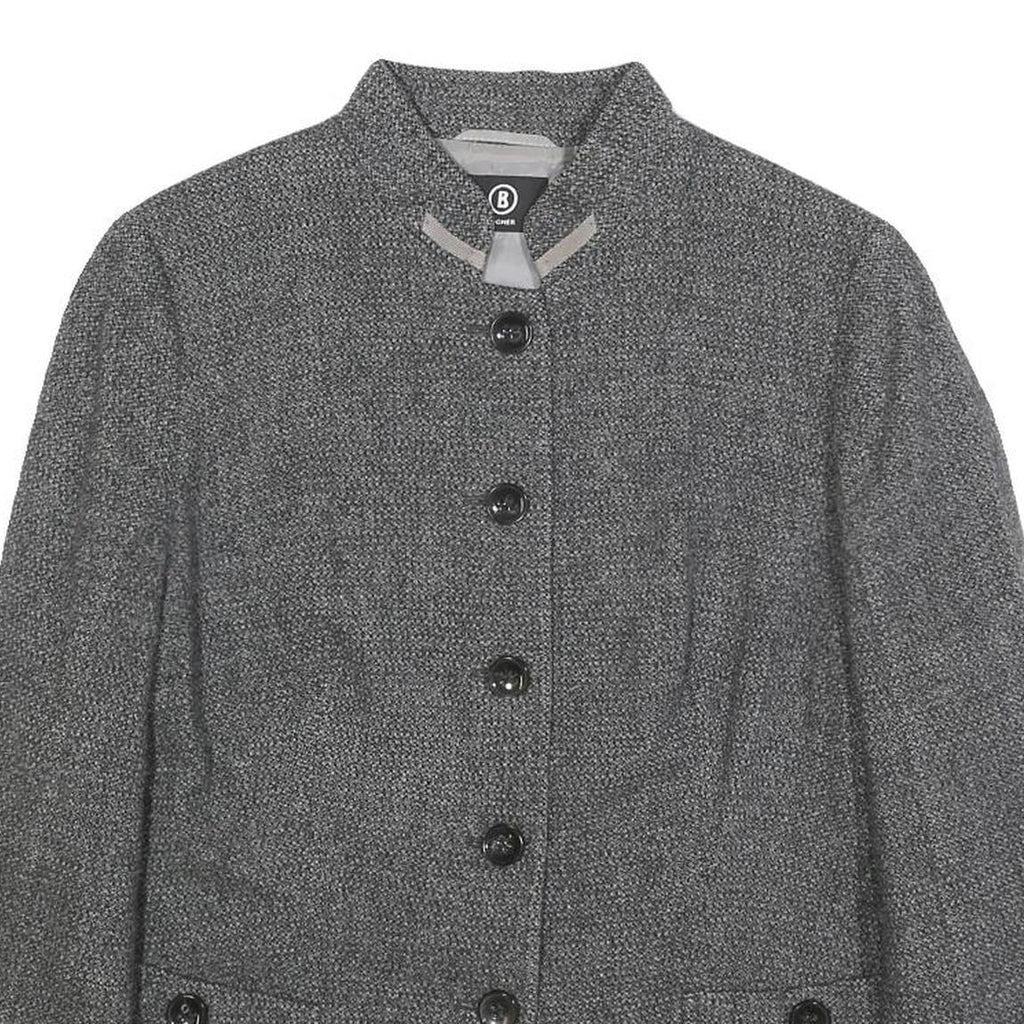 BOGNER Womens Grey Button Jacket XL Woven Classic Formal Tailored