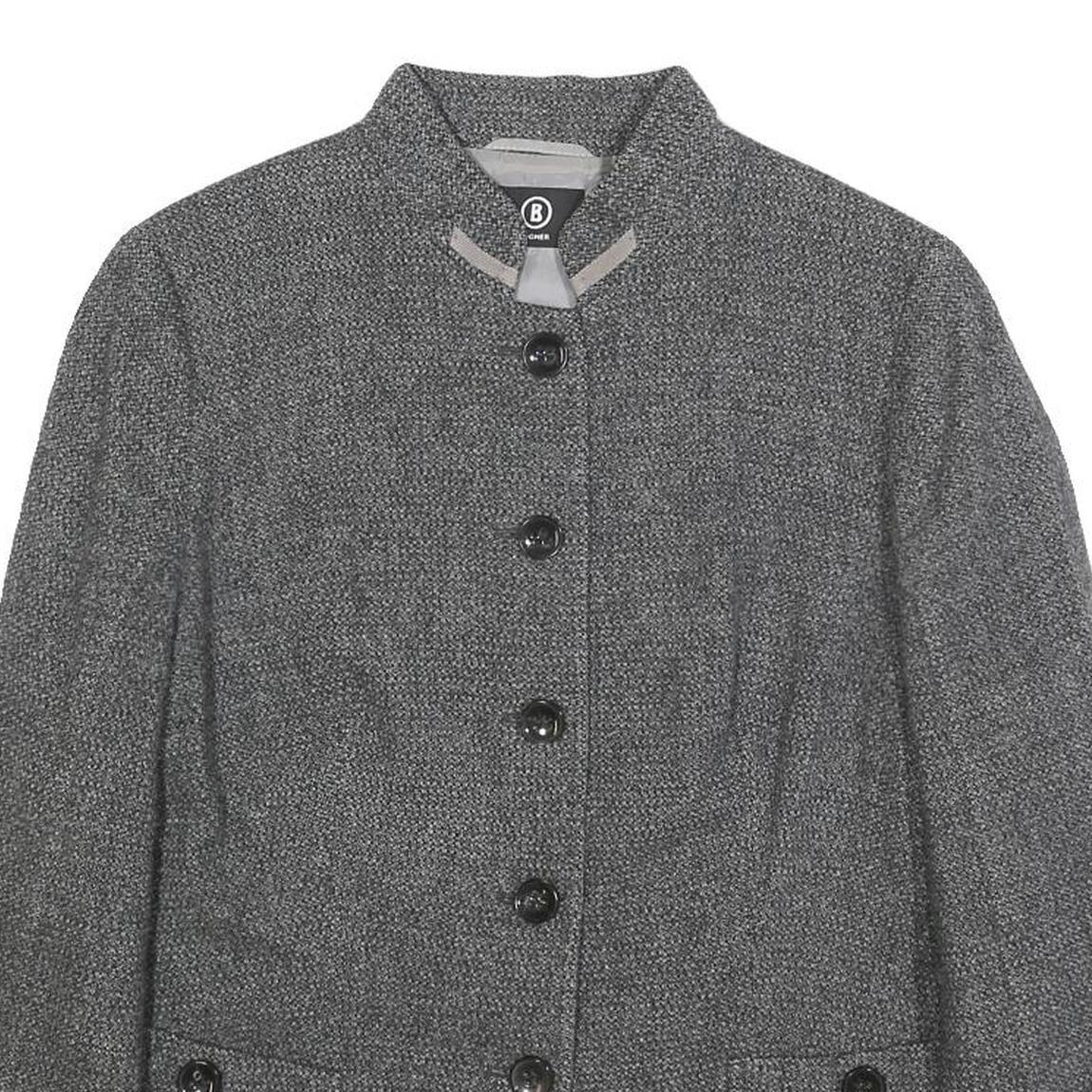 BOGNER Womens Grey Button Jacket XL Woven Classic Formal Tailored