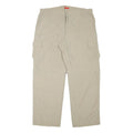 Mens Relaxed Beige Cargo Trousers Polyester Blend W35 L30 Zip Closure Casual