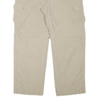 Mens Relaxed Beige Cargo Trousers Polyester Blend W35 L30 Zip Closure Casual
