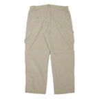 Mens Relaxed Beige Cargo Trousers Polyester Blend W35 L30 Zip Closure Casual