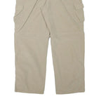 Mens Relaxed Beige Cargo Trousers Polyester Blend W35 L30 Zip Closure Casual