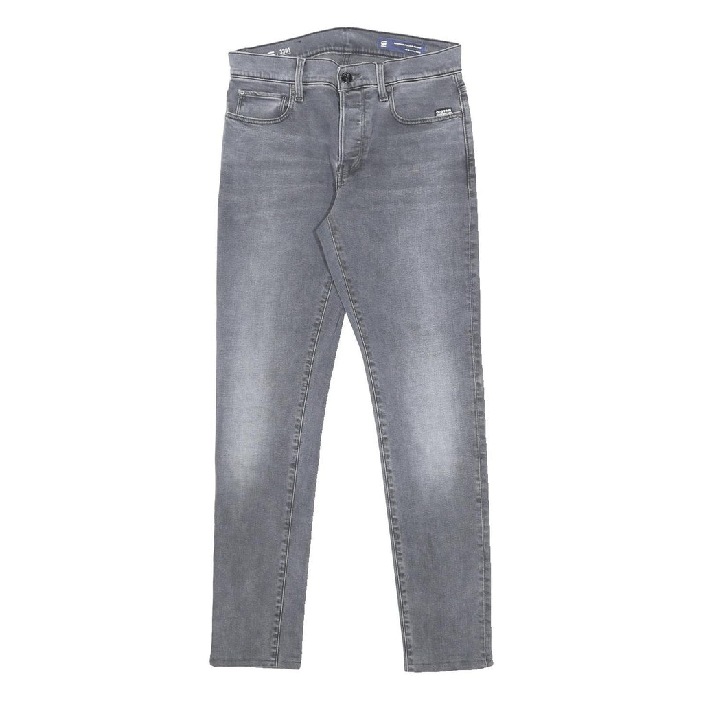 G-STAR Mens Slim Grey Denim Jeans W29 L31 Button Closure Casual Fashion