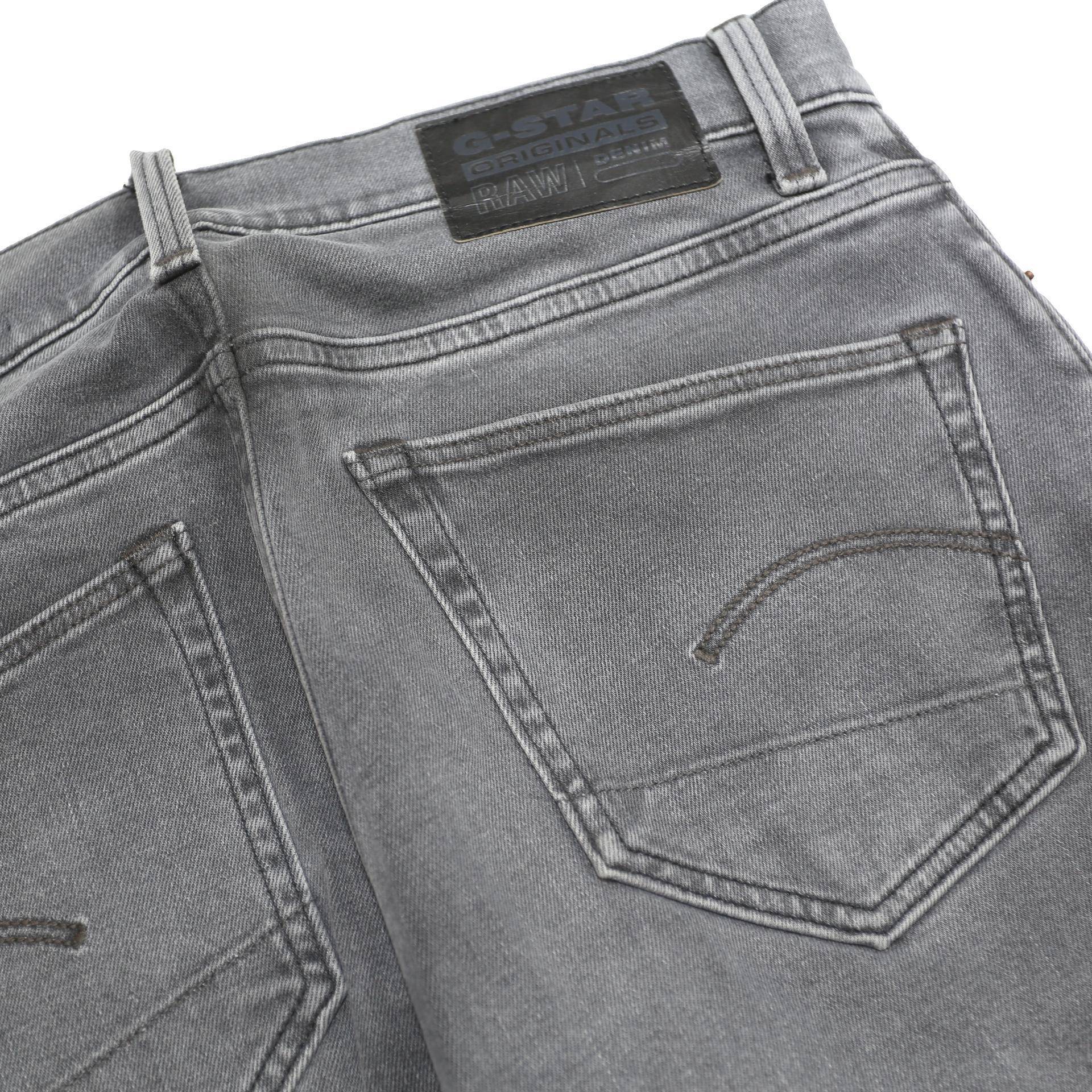 G-STAR Mens Slim Grey Denim Jeans W29 L31 Button Closure Casual Fashion