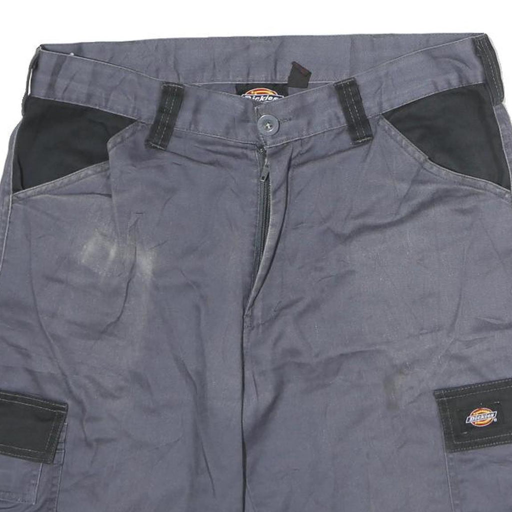 DICKIES Mens Shorts Grey & Black Cargo M W36 Workwear Cotton Pockets