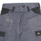 DICKIES Mens Shorts Grey & Black Cargo M W36 Workwear Cotton Pockets