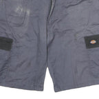 DICKIES Mens Shorts Grey & Black Cargo M W36 Workwear Cotton Pockets